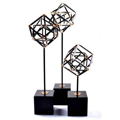 China Black Marble Base Resin Abstract Shape Decorative Art Craft for sale