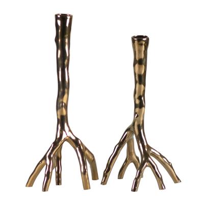 China Tree Root Flower Design 350mm Dining Table Candle Holder for sale