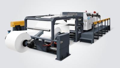 China 0.8Mpa 350M/Min Cross Paper Cutting Machine 1500m m que apila en venta