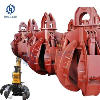 China 30ton 36ton 40ton Construction Machinery Forest Equipment Orange Peel Log Grapple Wood Rotating Excavator Grapple for sale