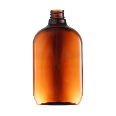 China Hot Stamping 400ML Flat Amber Bottle For Medical for sale