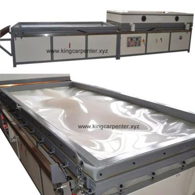 China Double Worktable Semi-automatic Vacuum Membrane Press Door skin machine for sale