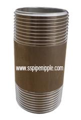 China SCH40 STAINLESS STEEL THREADED PIPE NIPPLE NPT 304/316 ASTM A312 for sale