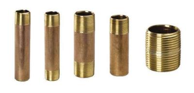 China Red Brass Pipe Nipple Brass Threaded Running Nipple  NPT ANSI / ASME for sale