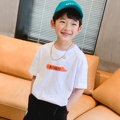 China Pure Cotton T Shirt Childrens Summer Clothes Breathable Cool Boys Short Sleeved Top for sale