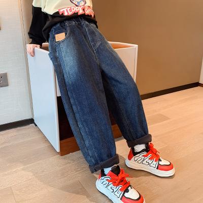 China Meninas Jeans Azul Calças Grossas Tubo Reto Lazer à venda