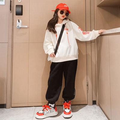 China Childrens Thickened Sport Letter Hoodie And Sweatpants Set Loose Version for sale