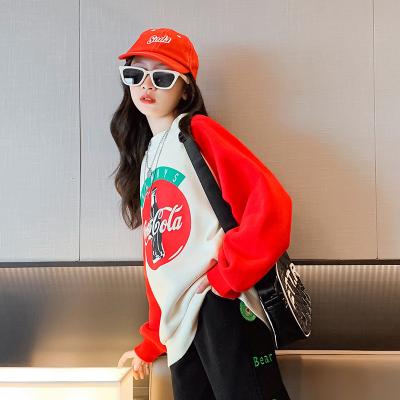 China Korean Edition Cartoon Childrens Plain Sweatshirts Thick Casual Printed Red Top for sale