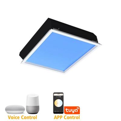 China Square 600x600 LED Artificial Skylight 110V Tuya WIFI Voice Control for sale