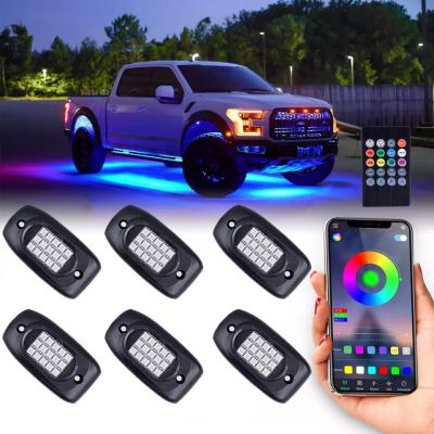China IP68 Waterproof RGB Multicolor Rock Lights Wireless Bluetooth Control for sale