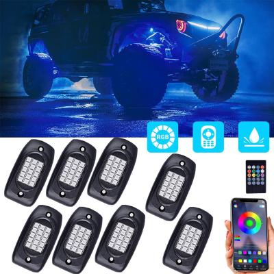 China Handheld Multicolor RGB Rock Lights Waterproof With Remote Control for sale