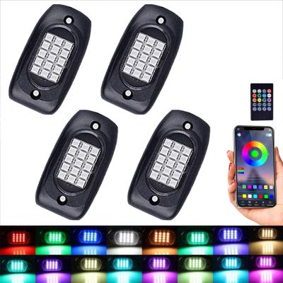 China Practical Car RGB Rock Lights Bluetooth Control 120 Degree Lighting Angle for sale