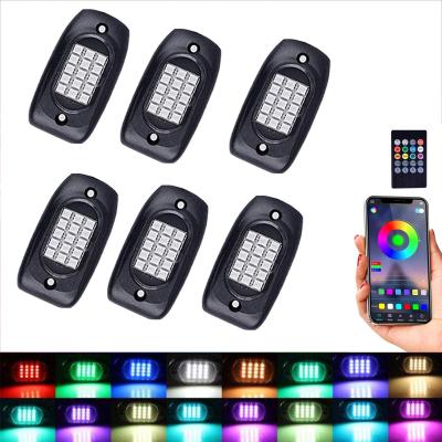 Chine Lumières antipoussière de roche de Bluetooth de Multiscene LED, IP68 imperméabilisent les lumières de cosse de RVB LED à vendre
