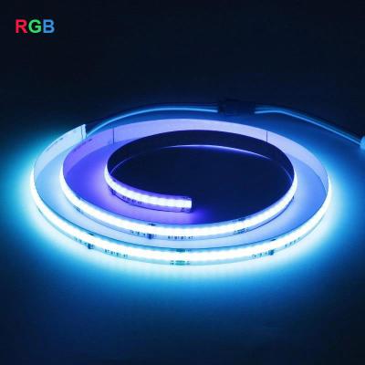 China Praktischer 3000K 5000K RGB COB LED-Streifen für Zimmer 12V 24V Breite 10mm zu verkaufen