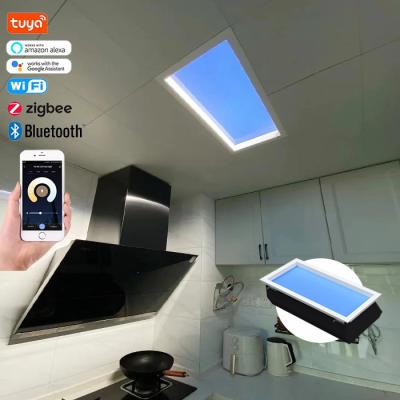 中国 Smart Wifi Led Fake Faux Skylight Ceiling Panel 50W Circadian Lighting DIY RGB Alexa 販売のため