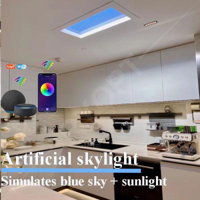 China Circadian Rhythm Faux Skylight 600x600 Artificial Daylight Clouds Sunrise Sunset for sale