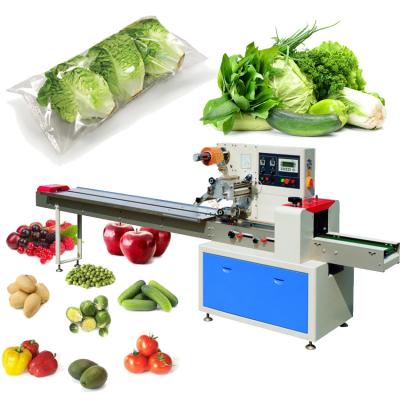 China La planta de fabricación horizontal de la empaquetadora del flujo verduras de empaquetado da fruto pan en venta