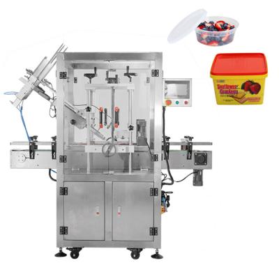 China Automatischer Staub-mit einer Kappe bedeckende Maschinen-Milch-Füllmaschine-Keks-Kartoffel Chips Capping zu verkaufen