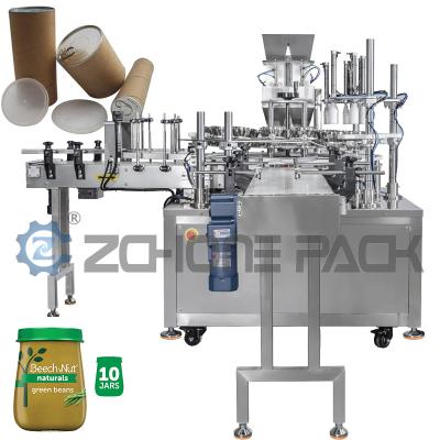 China Double Channel Feeding Machine Cans Tinplate Plastic Can Food Filling Machine for sale