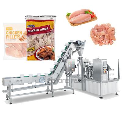 China Frozen Food Granule Packing Machine Chicken Wings Chicken Feet Packaging for sale