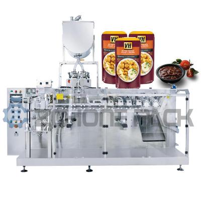 China Máquina de embalagem horizontal de alimentação dobro 304L de Doypack de aço inoxidável à venda