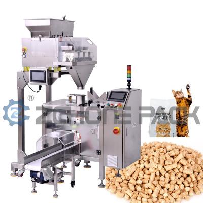 China 1KW Cat Litter Packaging Machine Multi Head Scale Quantitative Weighing Fully Automatic Packaging for sale