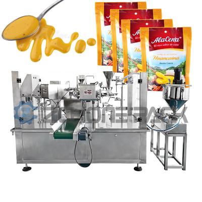 China Fully Automatic Liquid Packing Machine Rotary Dairy Sauce Viscous Liquid for sale