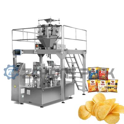 중국 Food Automatic Packaging Machine Snacks Potato Chips French Fries Automatic Bagging Machine 판매용