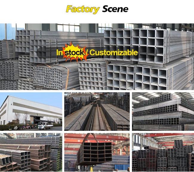 Factory Customized ASTM A53 A36 A106 Sch40 Q195/Q235 Shs Rhs JIS DIN En Sharp Edges Hollow Section Steel Tube Carbon Black Square and Rectangular Steel Tubes