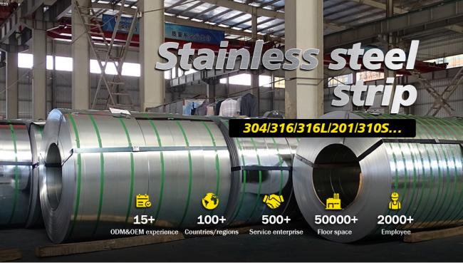 Cold Rolled Steel Plate 304 201 316L 301 410 309S 310S Stainless Steel Strip in Coil Price 201 Mirror Surface Stainless Steel Strip Stainless Steel Curved Strip