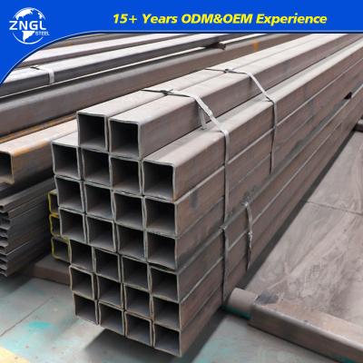 Cina tubo di acciaio al carbonio laminato a caldo, sezione vuota nera Q195 Q235 Q345 tubo di metallo quadrato in vendita