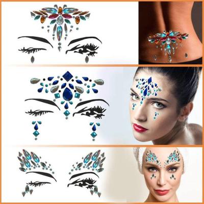 China Night Glow Festival Gem Stickers , Forehead Face Jewel Stickers For Body OEM for sale
