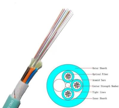 China G652D 2km Indoor Outdoor 4 6 Strand Single Mode Outdoor Fiber Optic Cable for sale