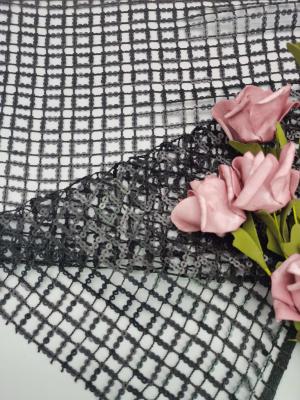 China 124cm Black Color GEO Sequin Embroidered Fabric For Evening Dress for sale