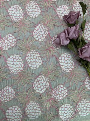China Ananas Twee Tone Corded Lace Fabric For-de Slijtage van Kinderen 140cm Breedte Te koop