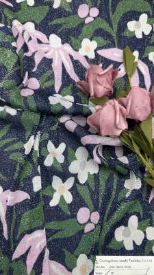 China Tejido de encaje impresa de malla de metal suave de 100% de nylon para hacer vestidos de mujeres ropa en venta