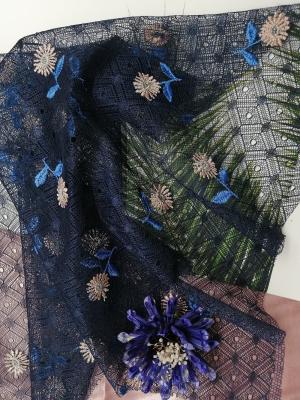 China tela del cordón del bordado de la flor de 49 pulgadas en venta