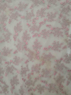 China Small Floral Tulle Mesh Colored Embroidered Lace Fabric By The Yard for sale