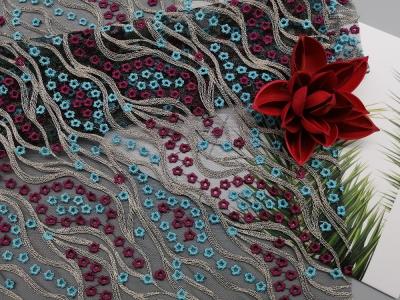 China 49 inch Colored 3D Floral Luxury Lace Fabric For Female Dresses for sale