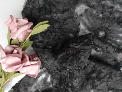 Китай Вырезанная сердцевина из партия вышивки шнурует черную ткань Applique Sequin 3D продается