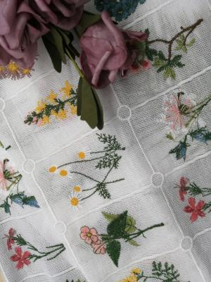 China 80 jardas de tela floral bordada cores do laço 3D do algodão 9 à venda