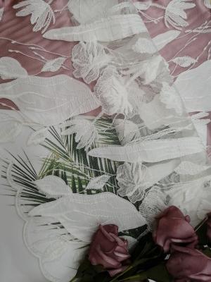 China White Laser Cut Tulle Applique Embroidery Cutwork Lace Fabric for sale
