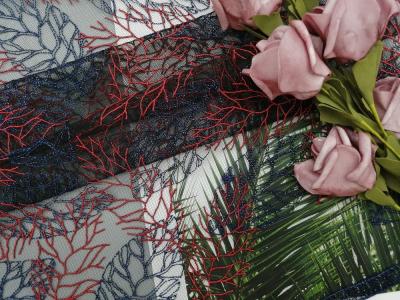 Chine Tissu coloré libre AZOÏQUE de dentelle réutilisé par broderie de 125CM à vendre
