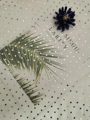China Ivory Tulle Mesh Foil Printed Polka Dot Metallic Glitter Fabric for sale