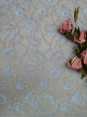 China Matéria têxtil floral metálica do vestuário das mulheres da tela do bordado do laço à venda