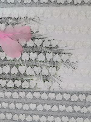 China Tela mecânica linear do vestido de noite da tela do laço do estiramento do coração branco à venda