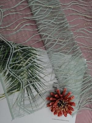 China French Chantilly Eyelash Metallic Lace Fabric With Scallop for sale