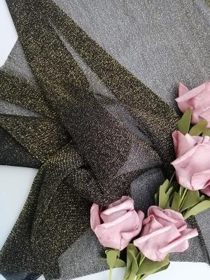 Cina Oro Lurex Mesh Tulle Metallic Lace Fabric per la camicia basante femminile in vendita