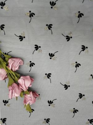 Chine Couleur Mesh Foil Printed Fabric assemblé par 130CM de marine à vendre