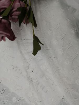 China Soft Lace Embroidered Eyelet Fabric Cotton Cloth For Party Dress for sale